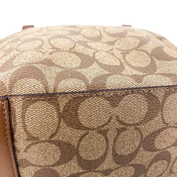 COACH Signature C Coated Canvas Brown Tote Shoulder Bag - J1723-F58294 - Picture 12 of 16